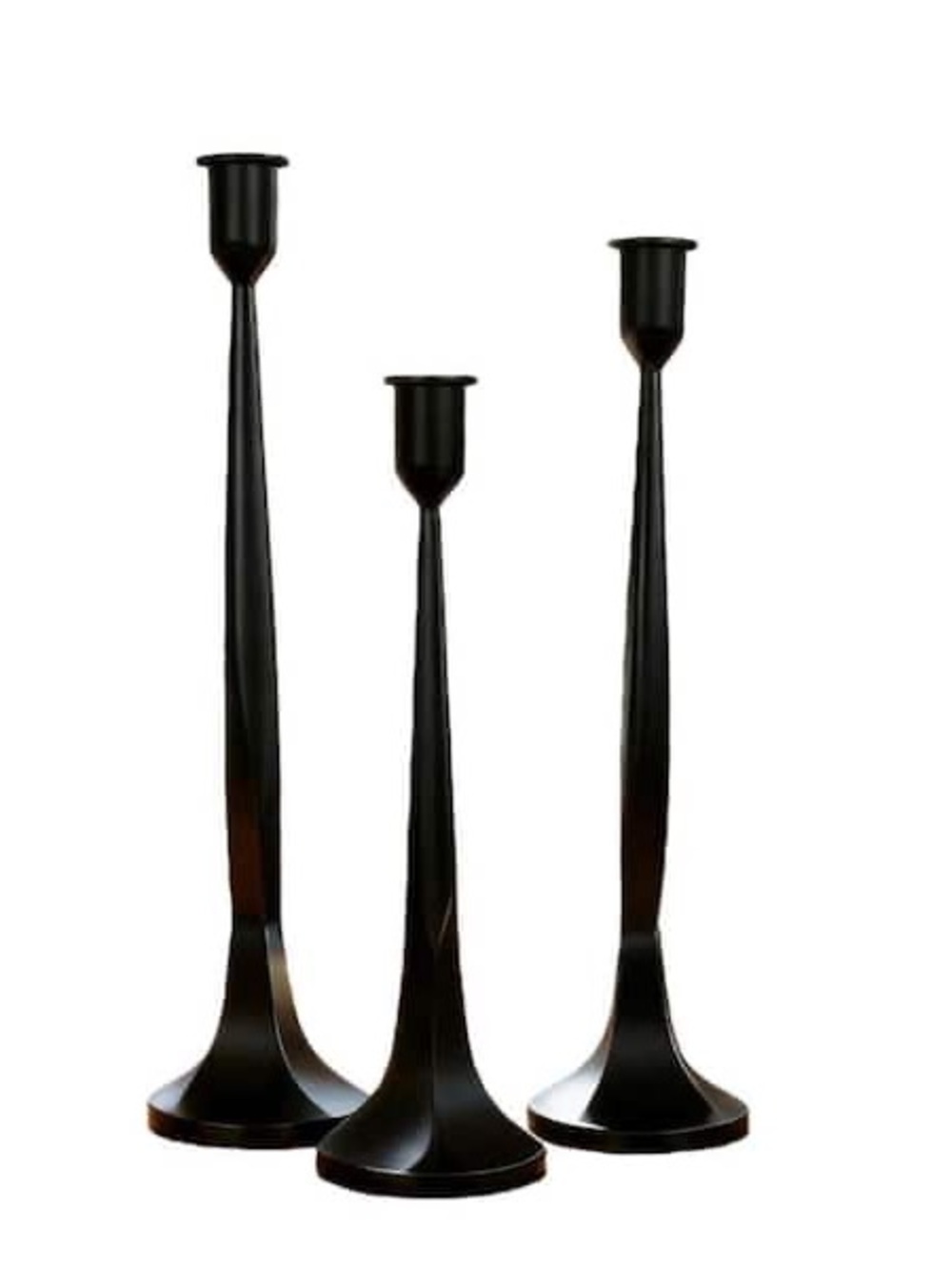 Iron Taper Candle Holder Set of 3, 12 in. 14 in. 15.5 in. Home Decor EUC